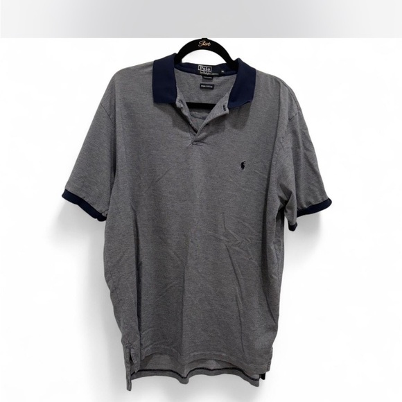Ralph Lauren Pima Cotton Polo Shirt with Navy Accents size XL - Picture 1 of 3